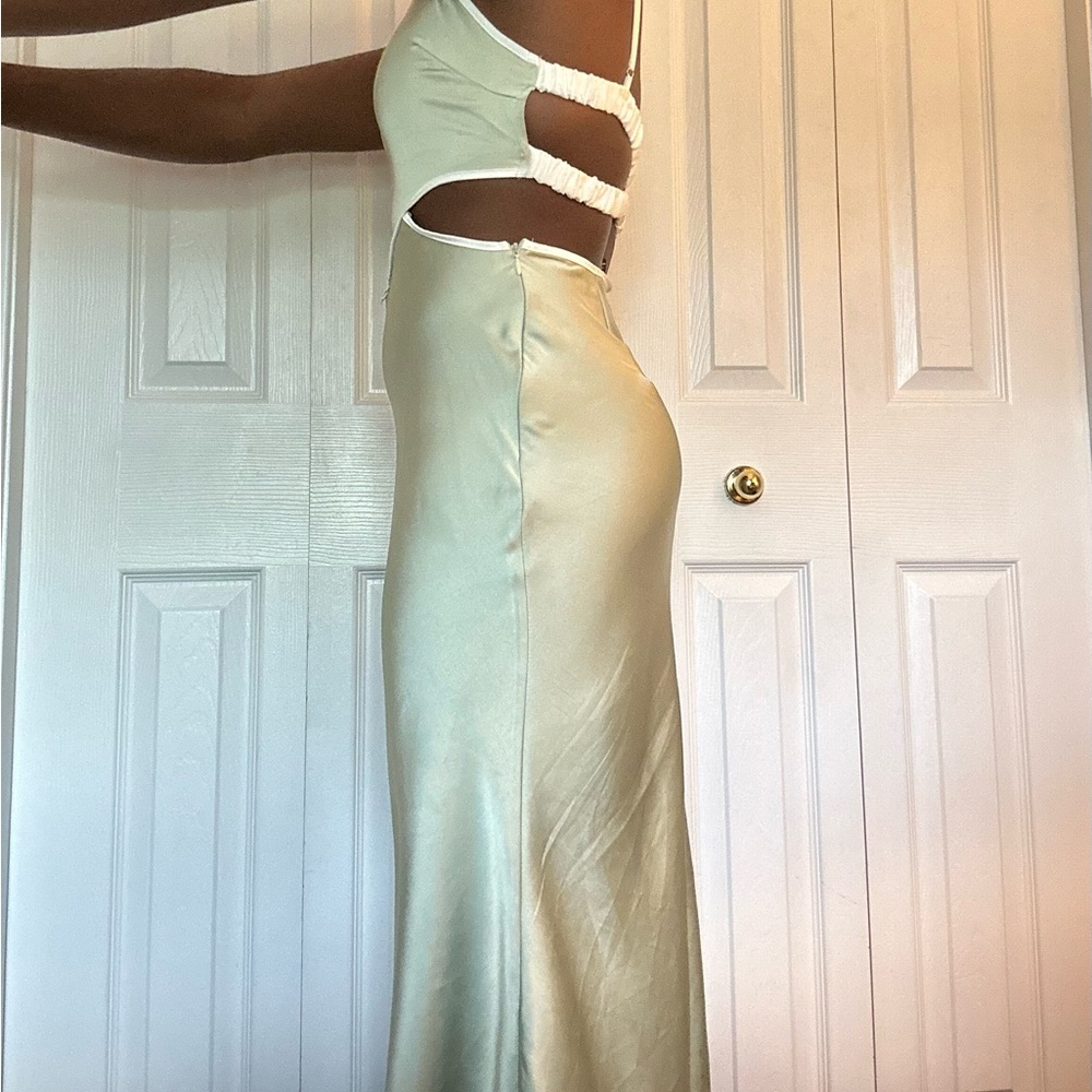 Sage green midi dress
